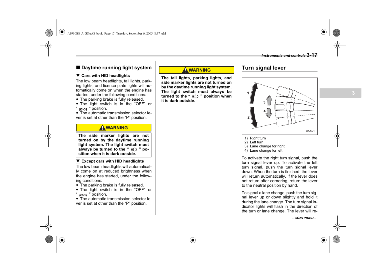 Saab 2006 9-2 User Manual | Page 119 / 322