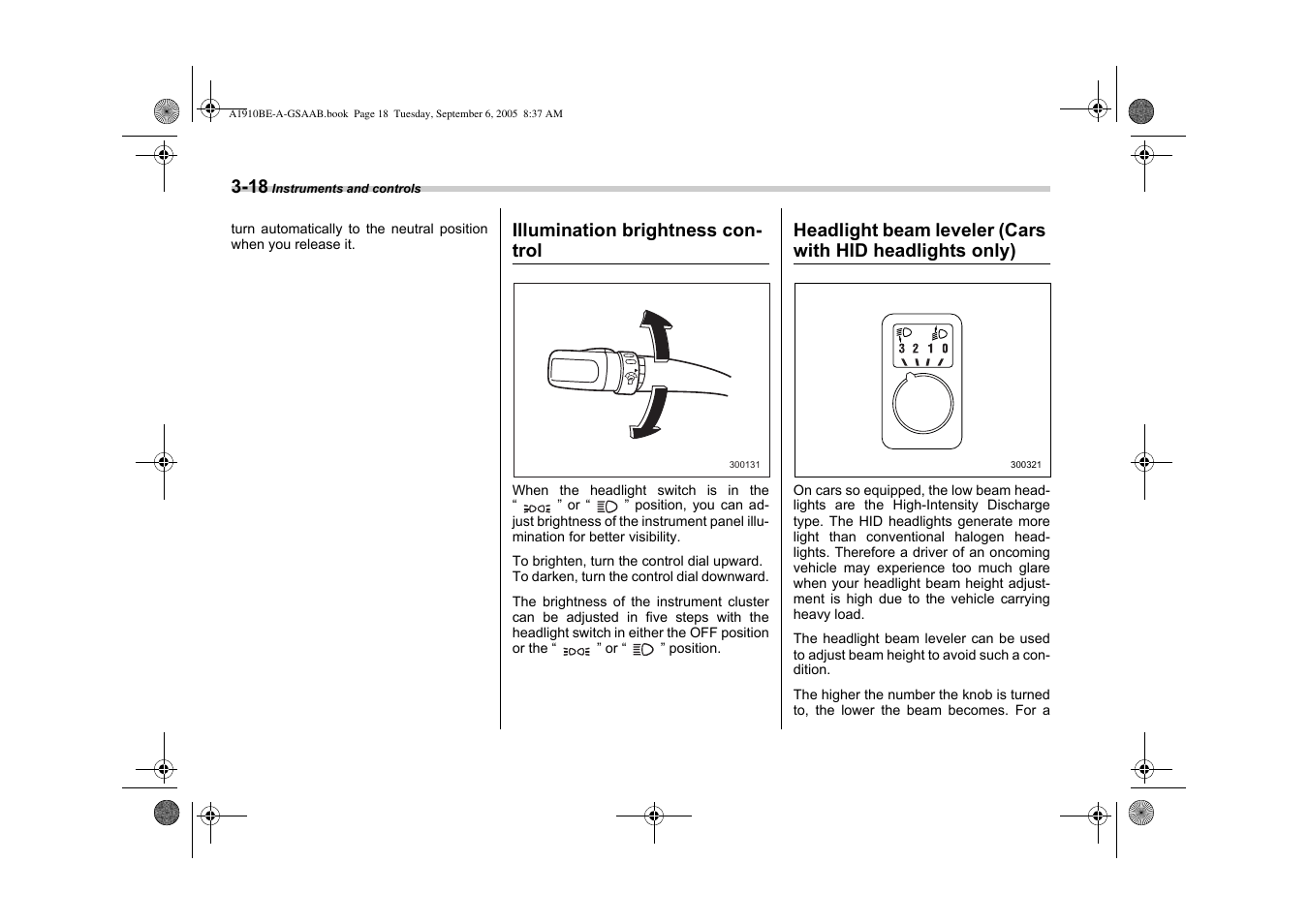 Saab 2006 9-2 User Manual | Page 120 / 322