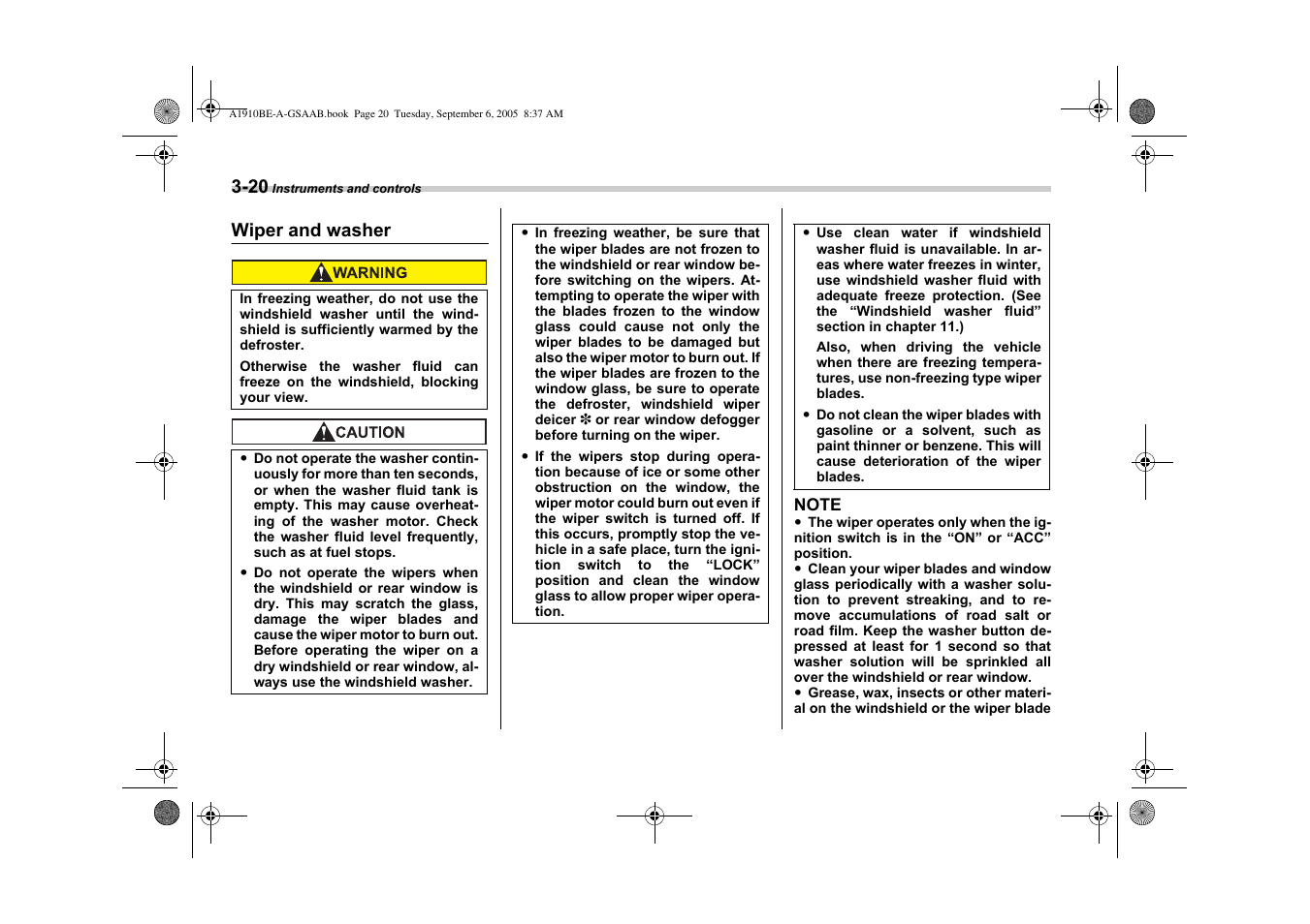 Saab 2006 9-2 User Manual | Page 122 / 322