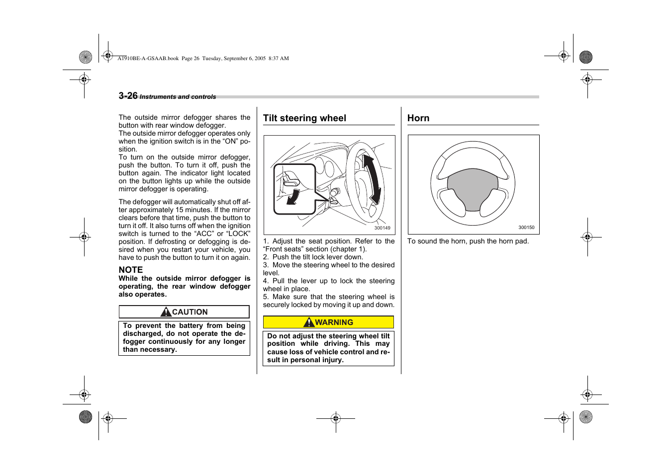 Saab 2006 9-2 User Manual | Page 128 / 322