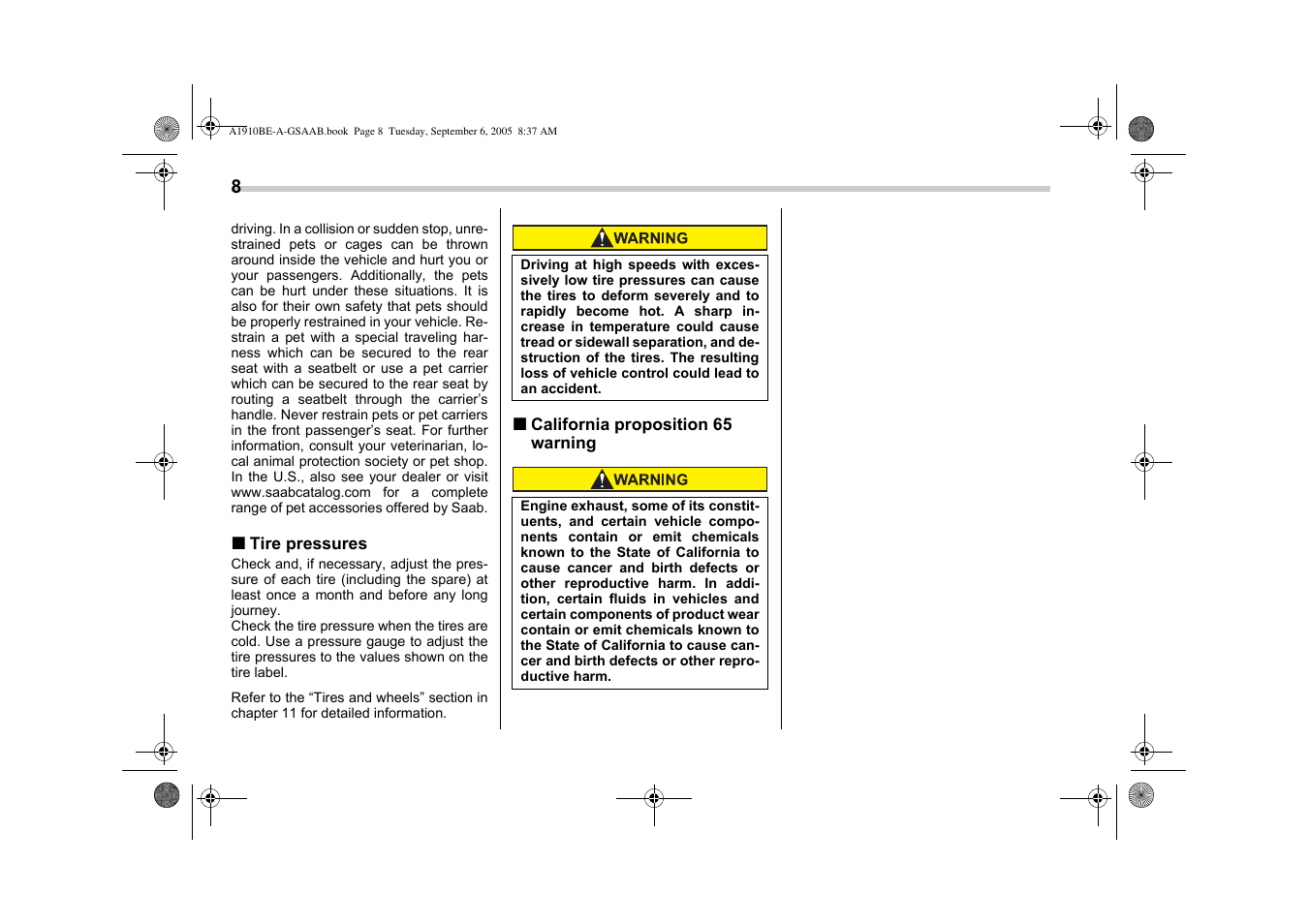 Saab 2006 9-2 User Manual | Page 14 / 322