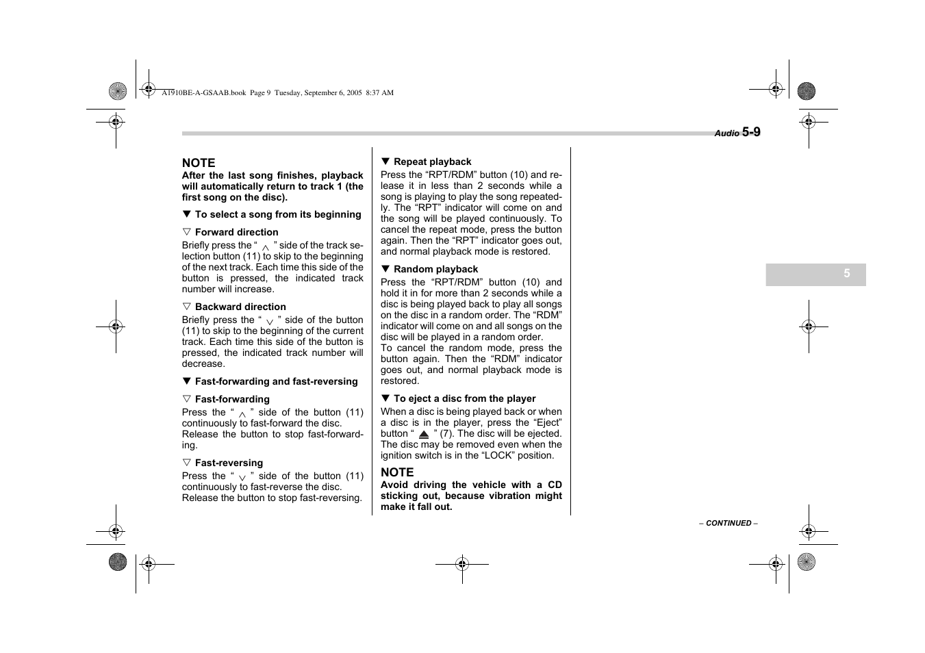 Saab 2006 9-2 User Manual | Page 151 / 322