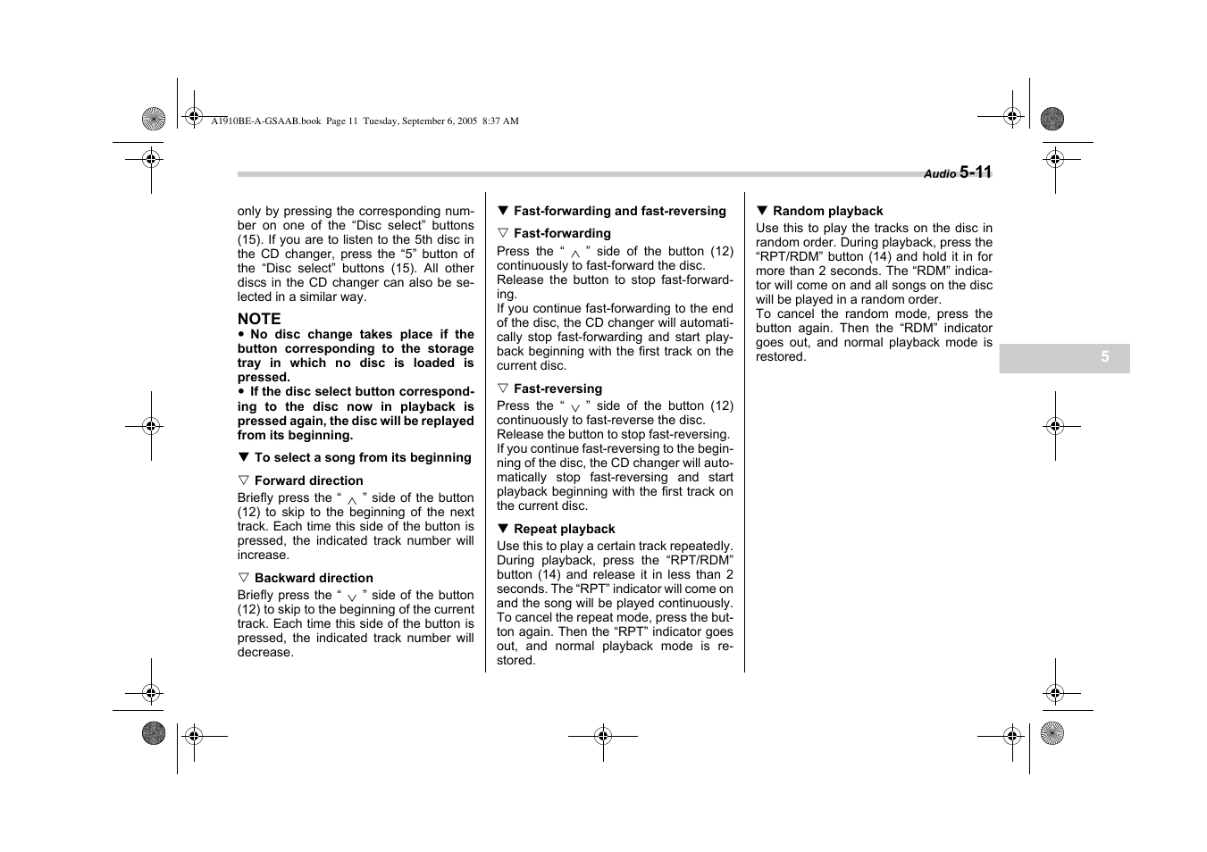 Saab 2006 9-2 User Manual | Page 153 / 322