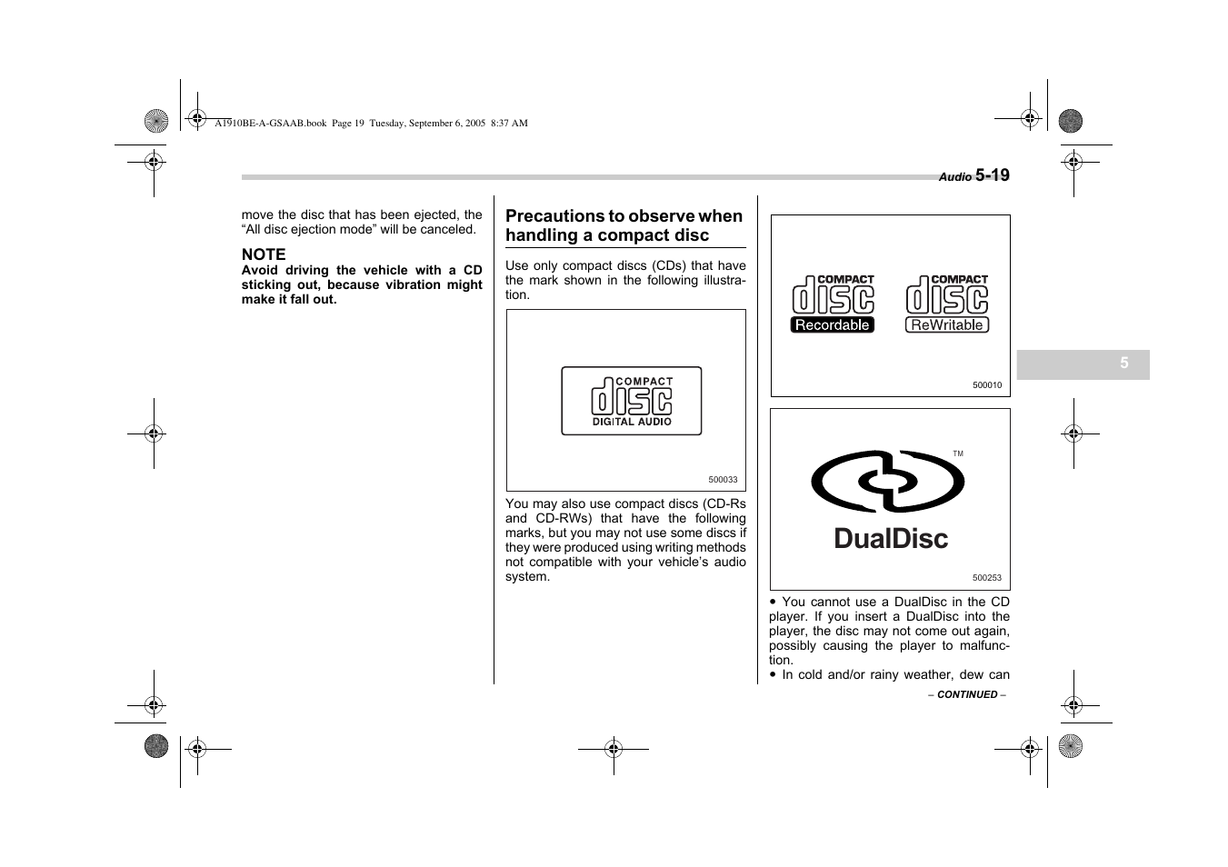 Dualdisc | Saab 2006 9-2 User Manual | Page 161 / 322