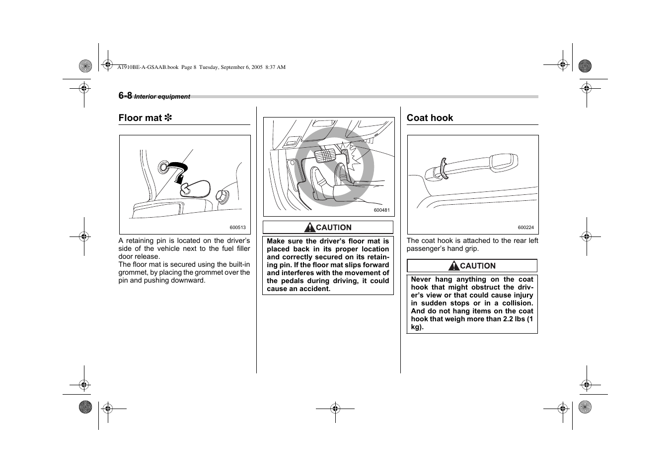 Saab 2006 9-2 User Manual | Page 170 / 322