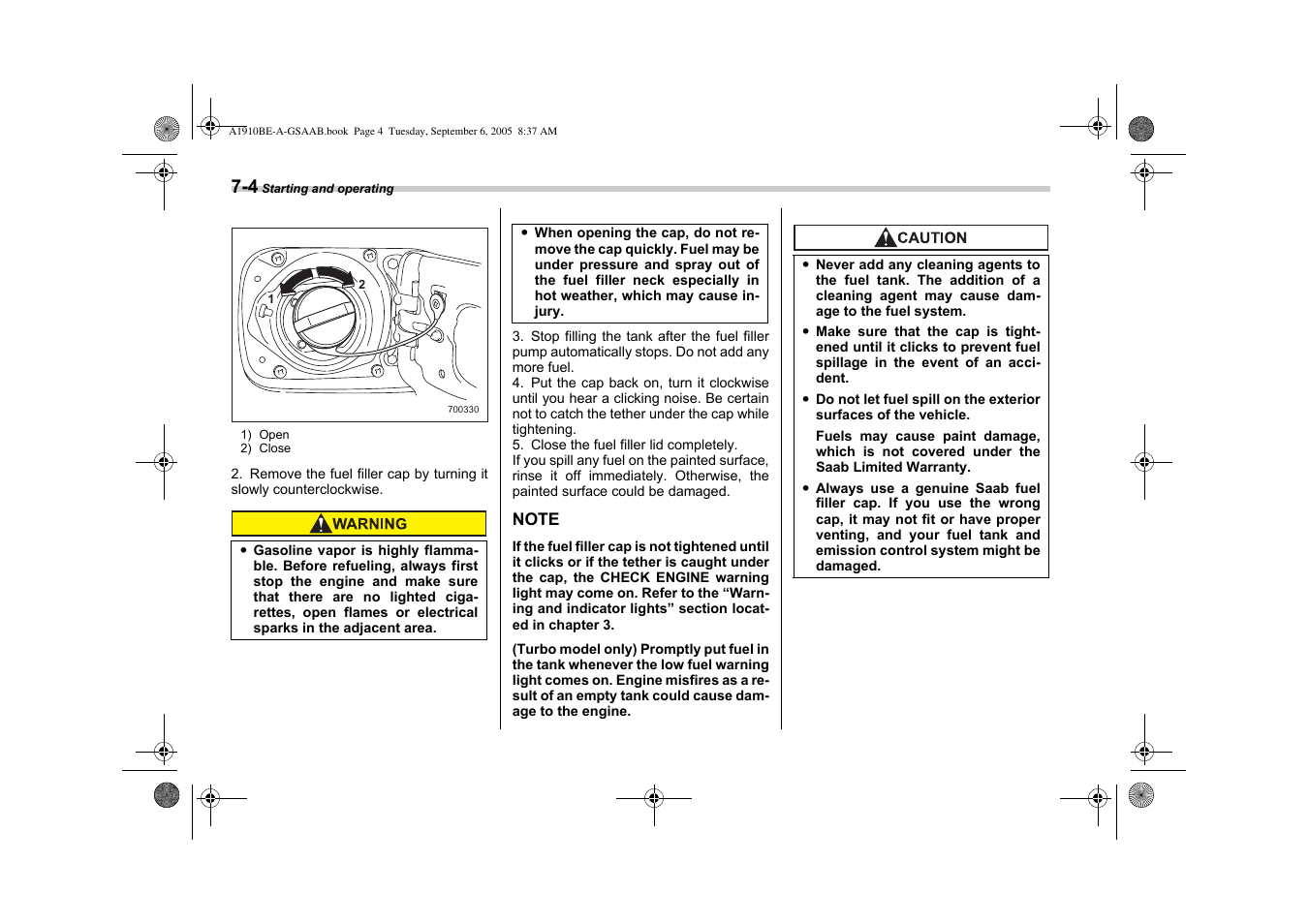 Saab 2006 9-2 User Manual | Page 176 / 322