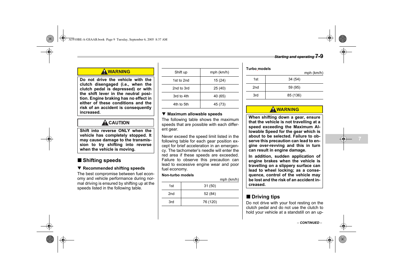 Saab 2006 9-2 User Manual | Page 181 / 322