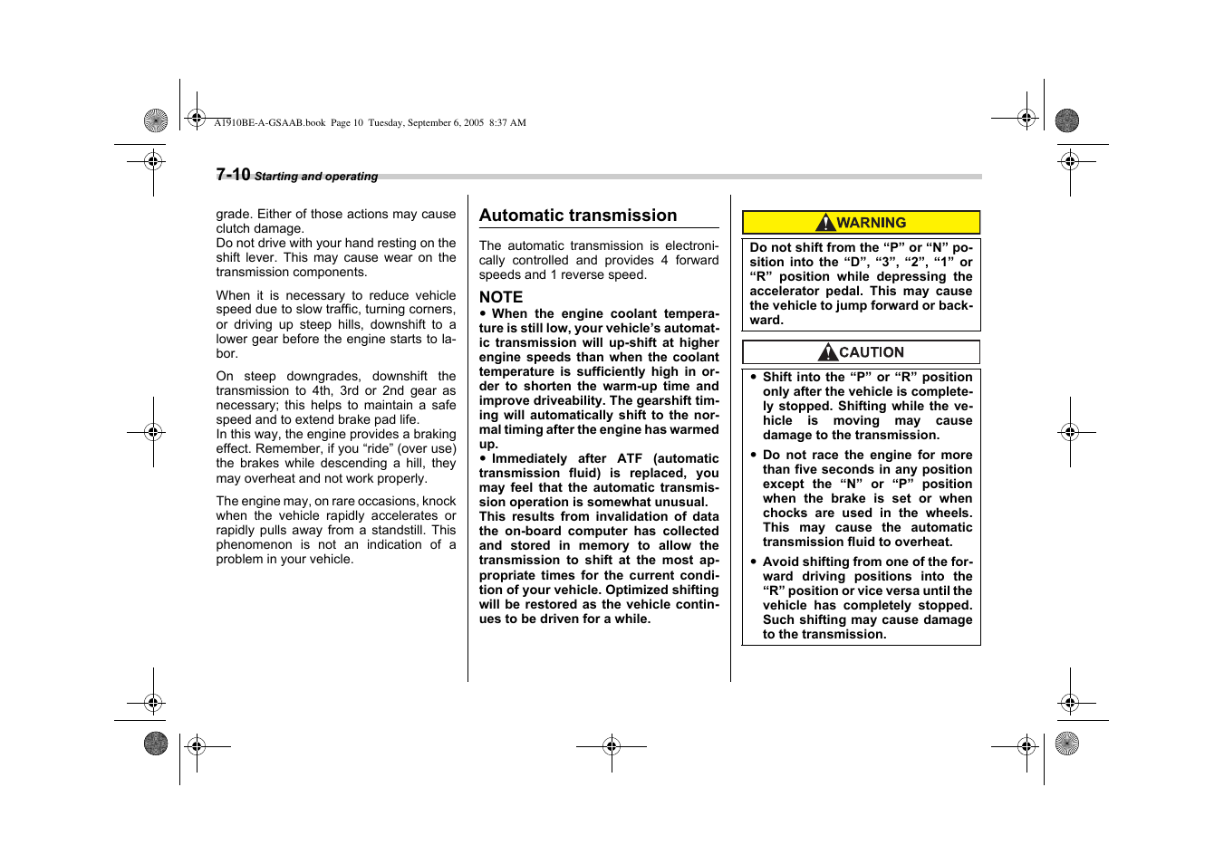 Saab 2006 9-2 User Manual | Page 182 / 322