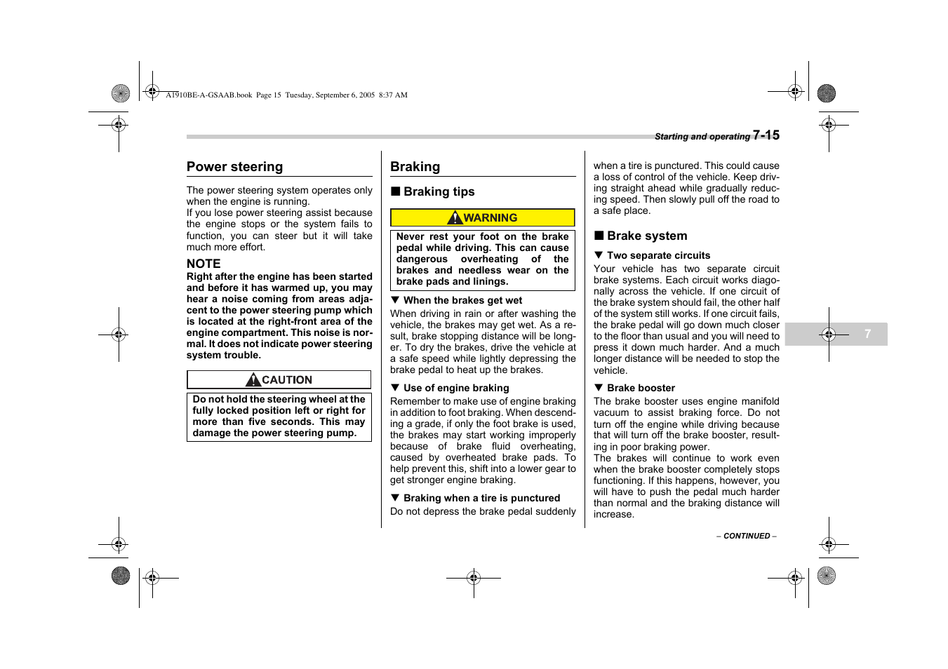 Saab 2006 9-2 User Manual | Page 187 / 322