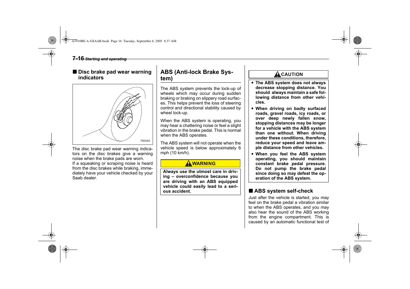 Saab 2006 9-2 User Manual | Page 188 / 322