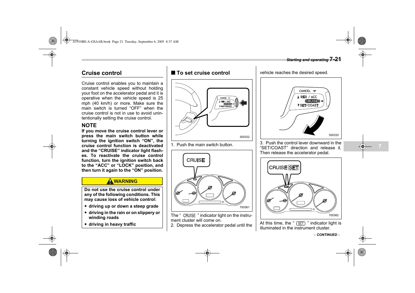 Saab 2006 9-2 User Manual | Page 193 / 322