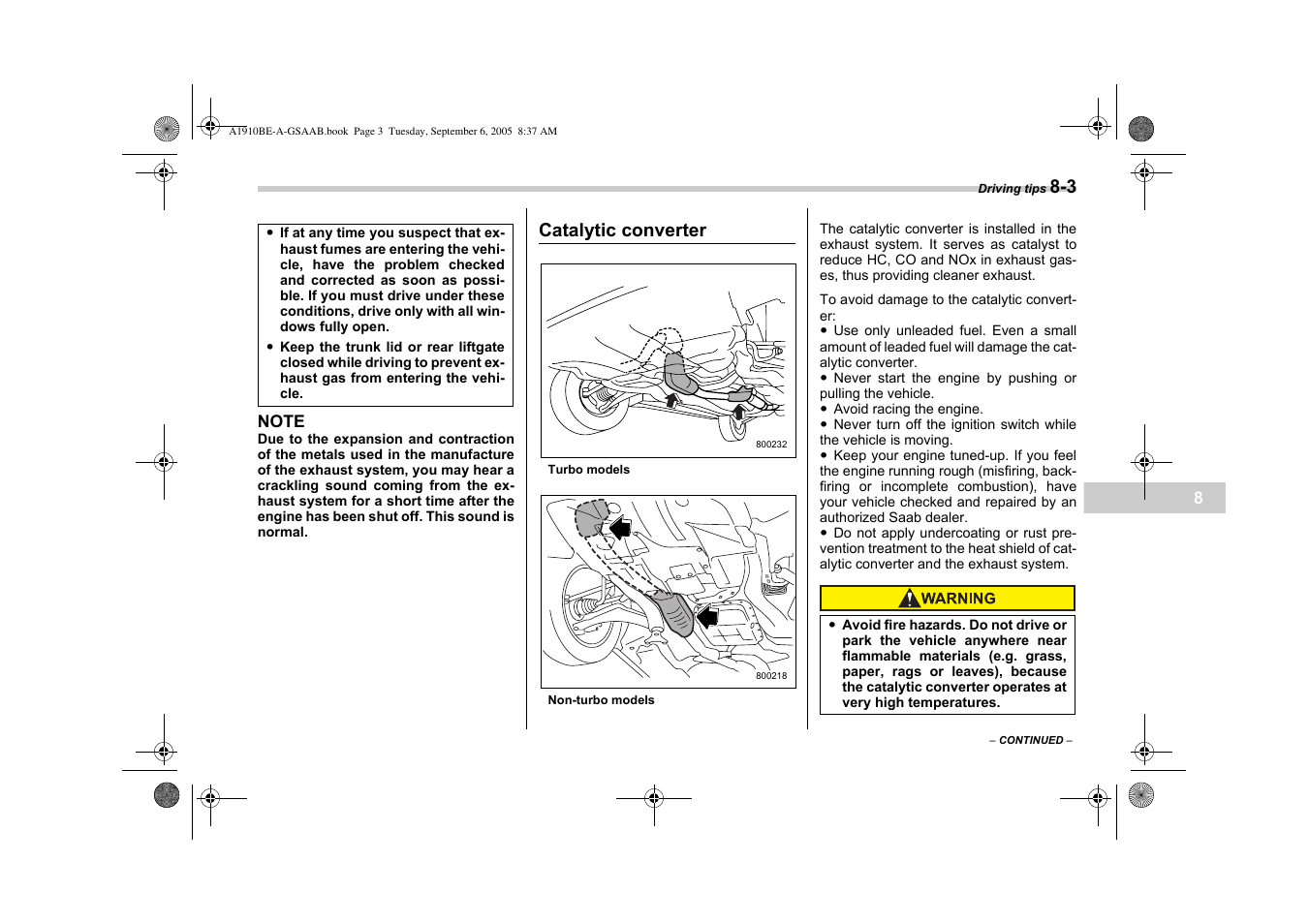 Saab 2006 9-2 User Manual | Page 199 / 322