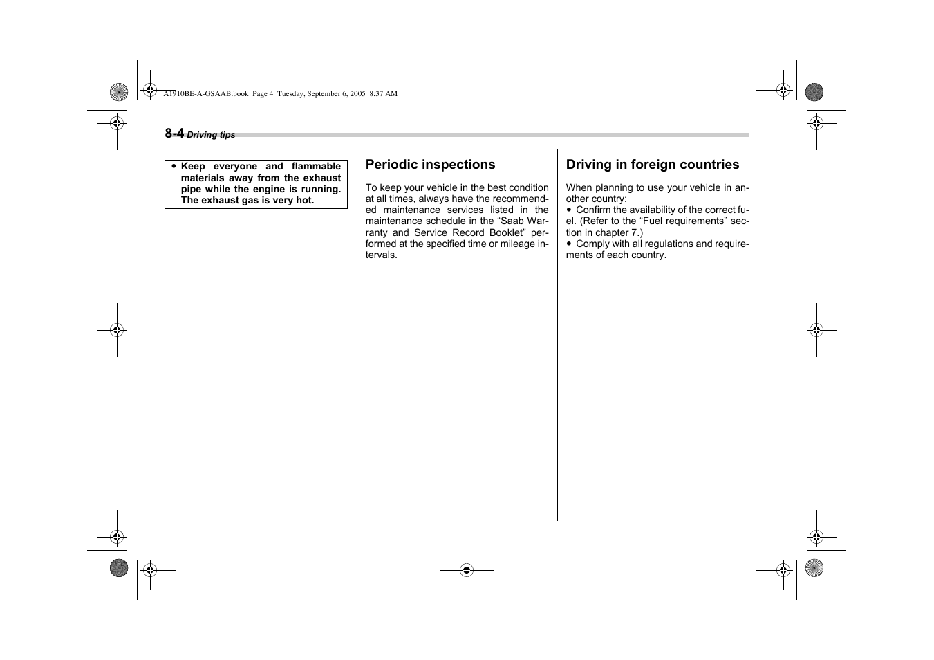 Saab 2006 9-2 User Manual | Page 200 / 322