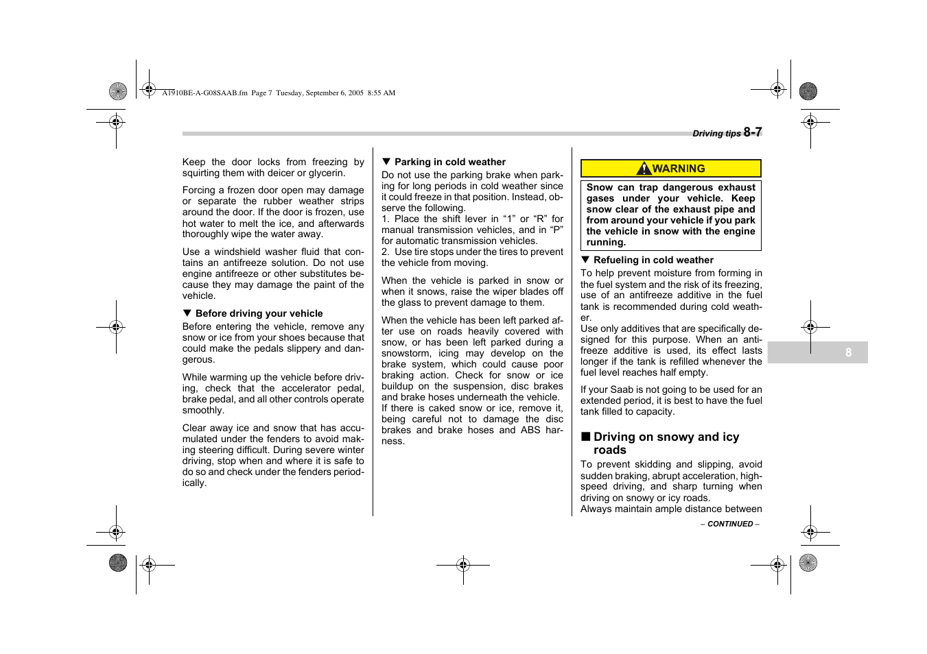 Saab 2006 9-2 User Manual | Page 203 / 322