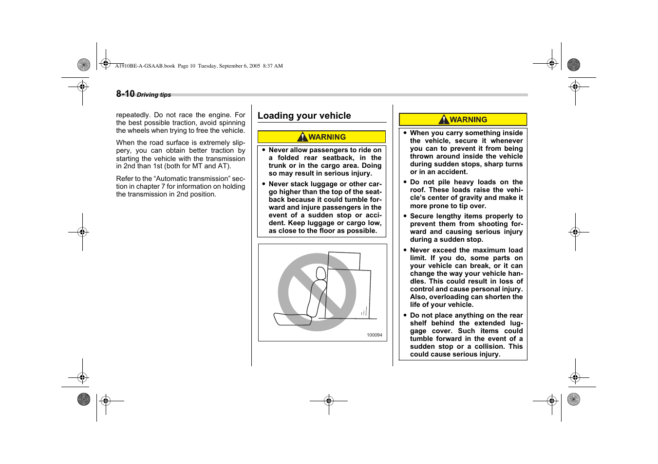 Saab 2006 9-2 User Manual | Page 206 / 322