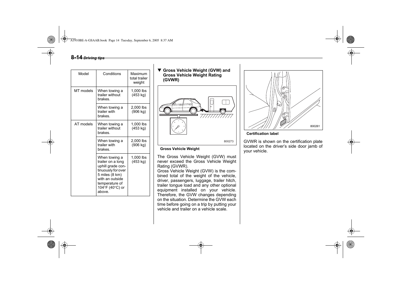 Saab 2006 9-2 User Manual | Page 210 / 322