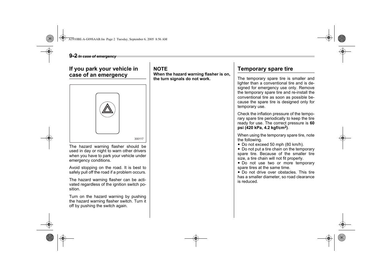 Saab 2006 9-2 User Manual | Page 218 / 322