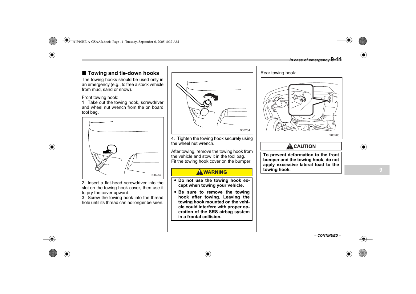 Saab 2006 9-2 User Manual | Page 227 / 322