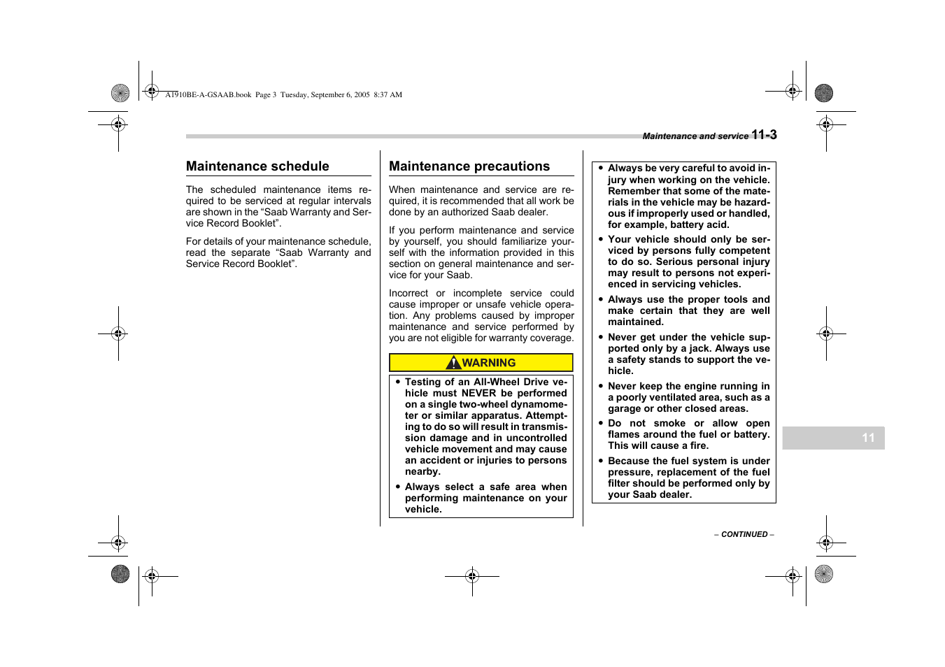 Saab 2006 9-2 User Manual | Page 241 / 322