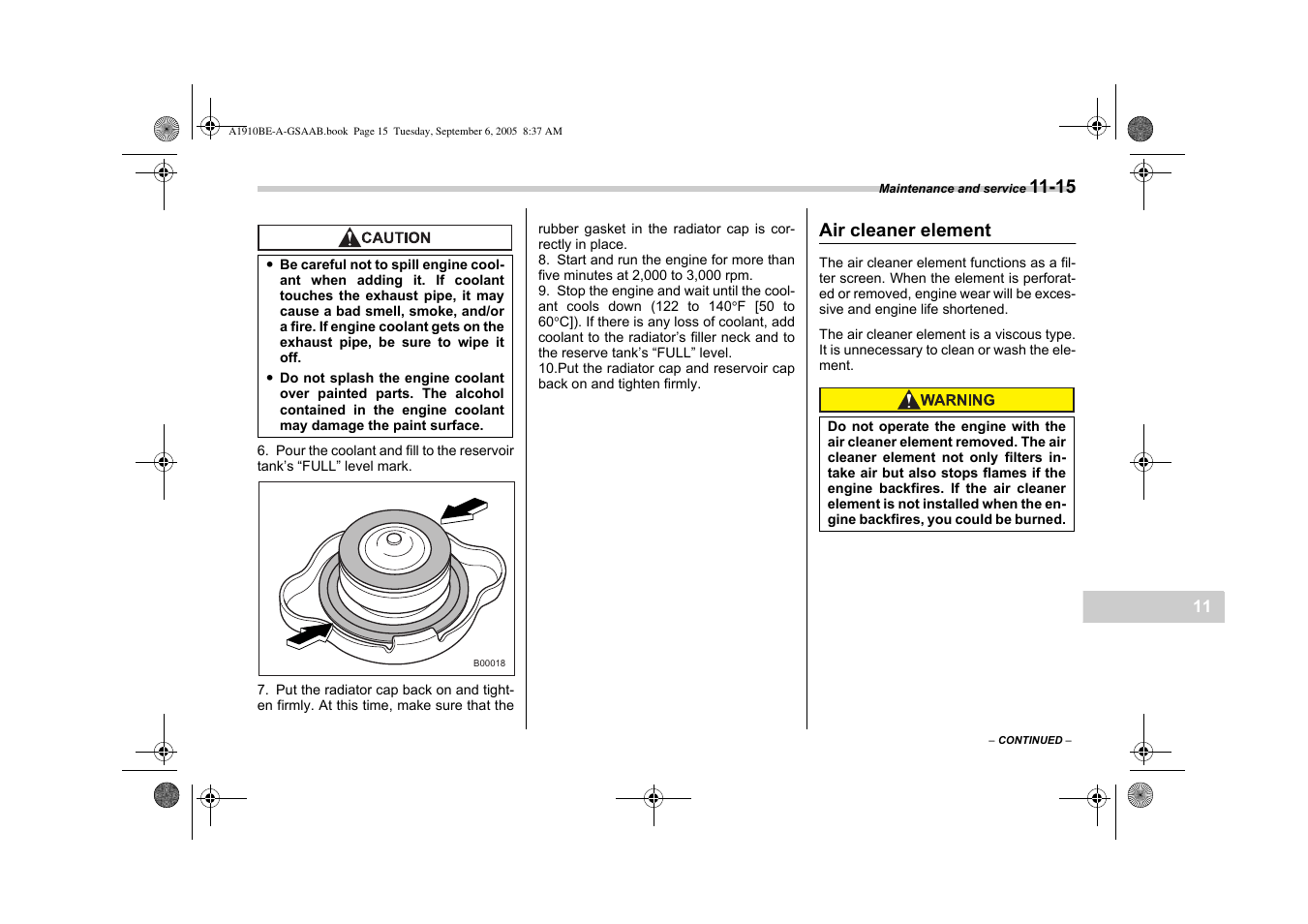 Saab 2006 9-2 User Manual | Page 253 / 322