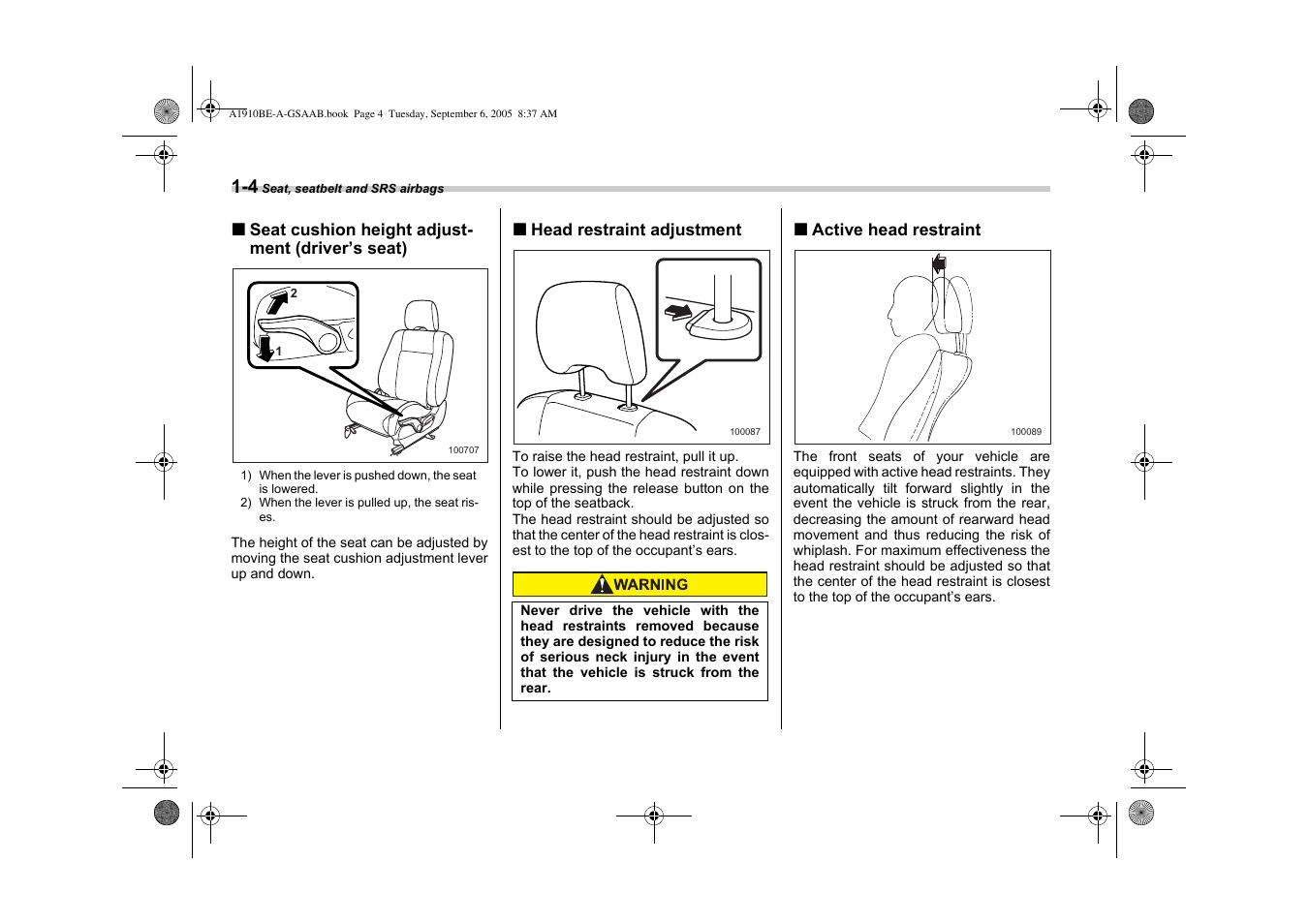 Saab 2006 9-2 User Manual | Page 28 / 322