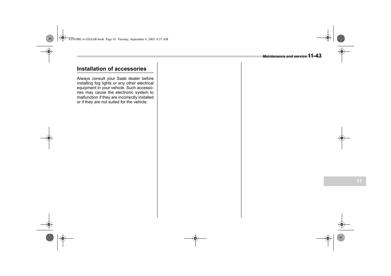 Saab 2006 9-2 User Manual | Page 281 / 322