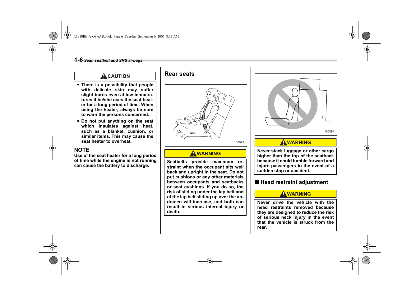 Saab 2006 9-2 User Manual | Page 30 / 322
