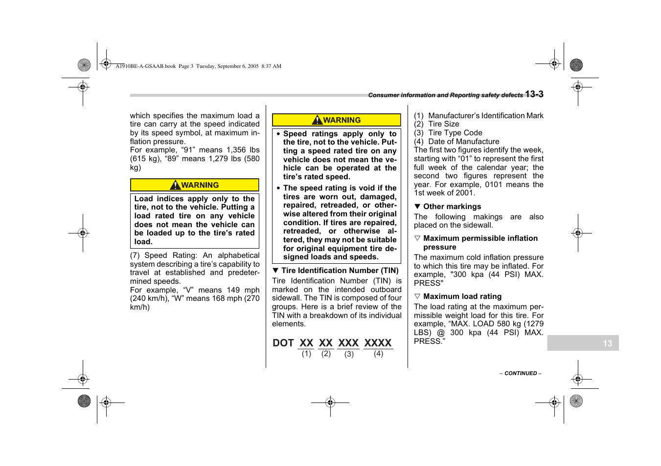 Saab 2006 9-2 User Manual | Page 303 / 322
