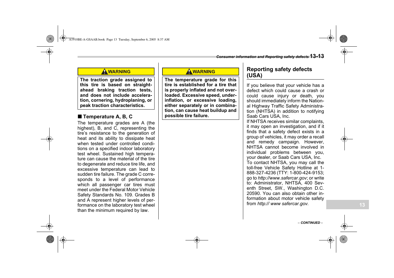 Saab 2006 9-2 User Manual | Page 313 / 322