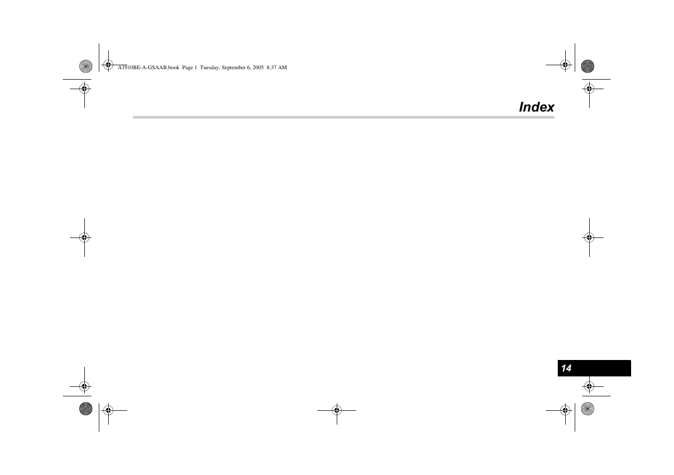 Index | Saab 2006 9-2 User Manual | Page 315 / 322