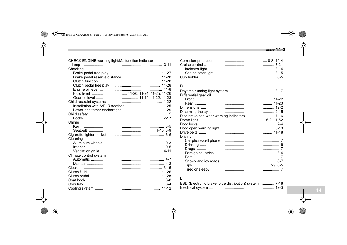 Saab 2006 9-2 User Manual | Page 317 / 322