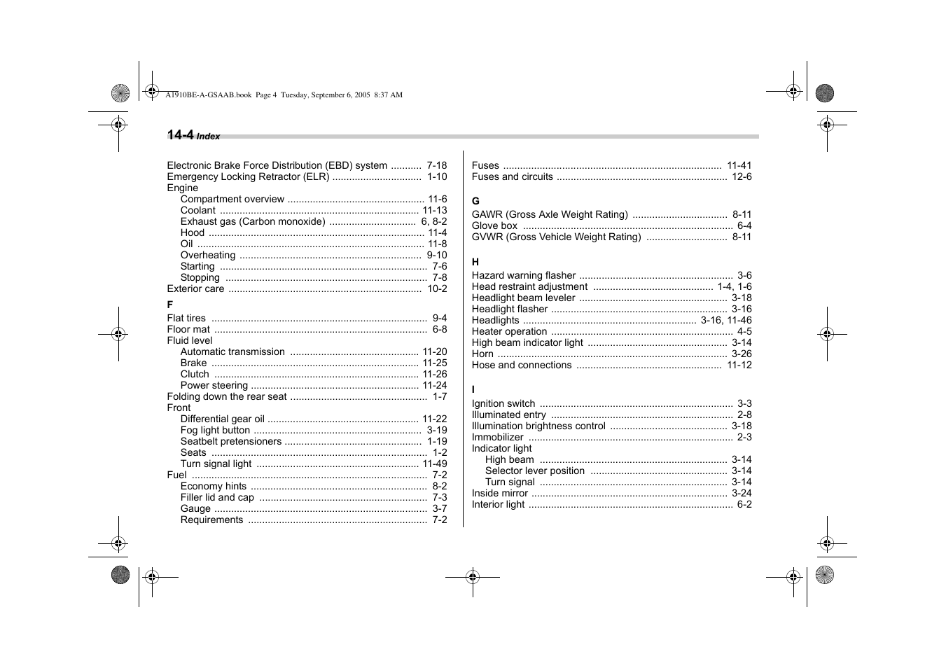 Saab 2006 9-2 User Manual | Page 318 / 322