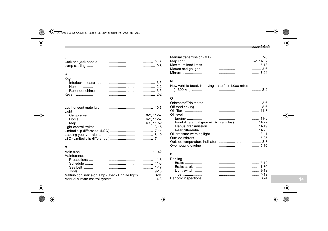 Saab 2006 9-2 User Manual | Page 319 / 322