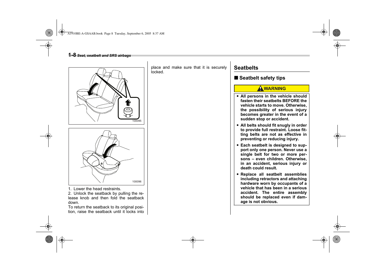 Saab 2006 9-2 User Manual | Page 32 / 322