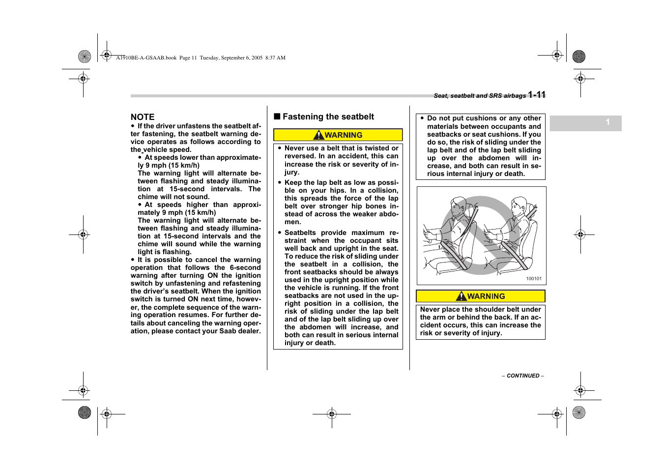 Saab 2006 9-2 User Manual | Page 35 / 322