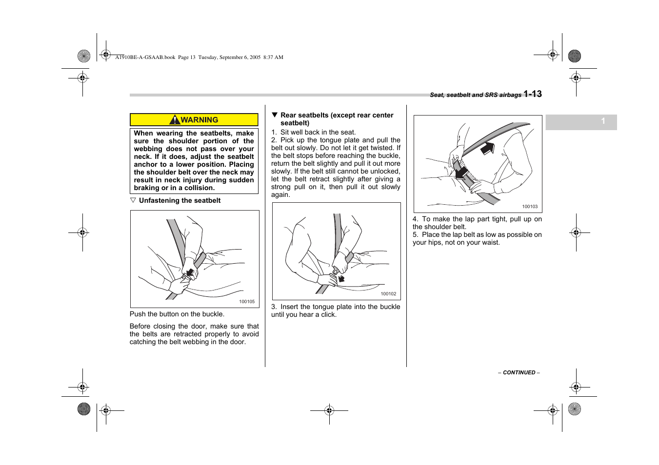 Saab 2006 9-2 User Manual | Page 37 / 322