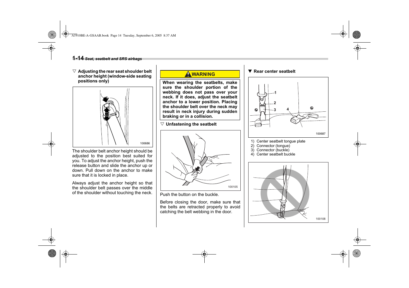 Saab 2006 9-2 User Manual | Page 38 / 322