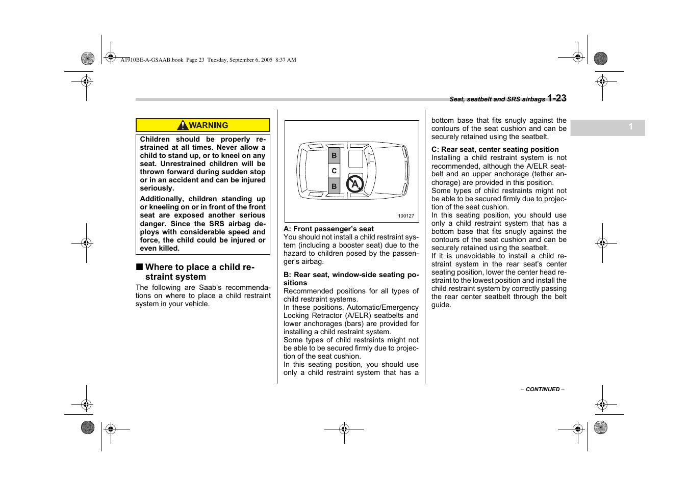 Saab 2006 9-2 User Manual | Page 47 / 322