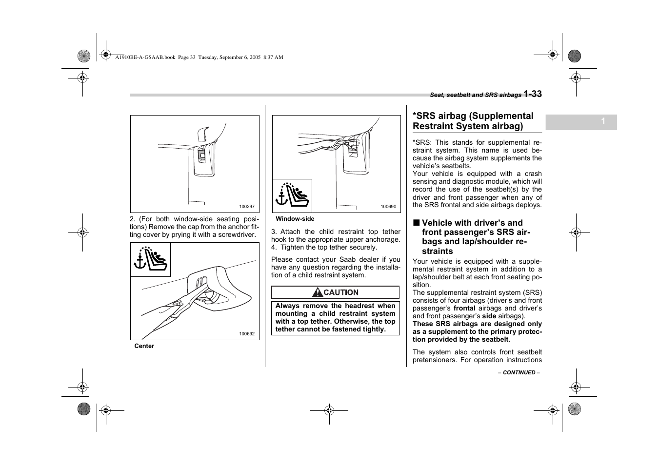 Saab 2006 9-2 User Manual | Page 57 / 322