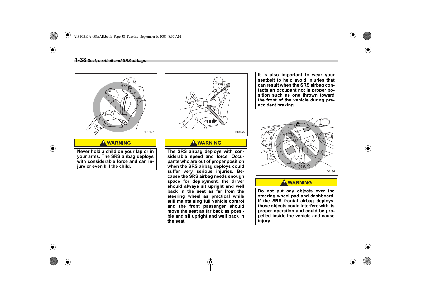 Saab 2006 9-2 User Manual | Page 62 / 322