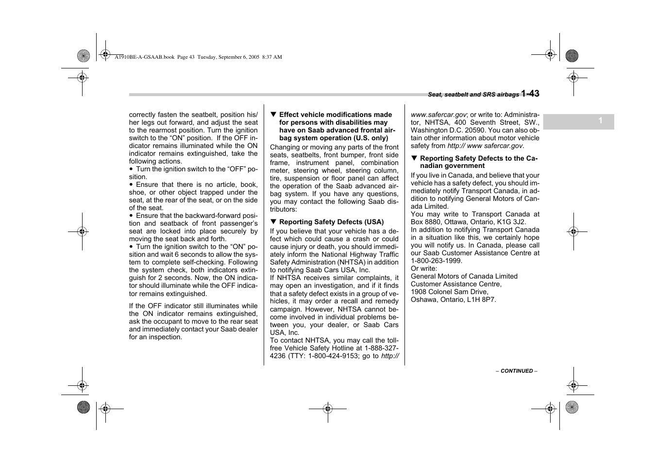 Saab 2006 9-2 User Manual | Page 67 / 322