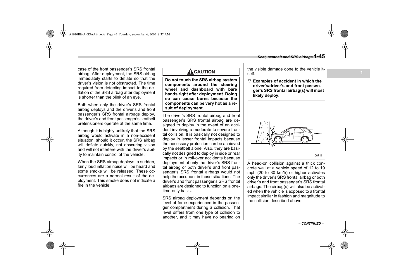 Saab 2006 9-2 User Manual | Page 69 / 322