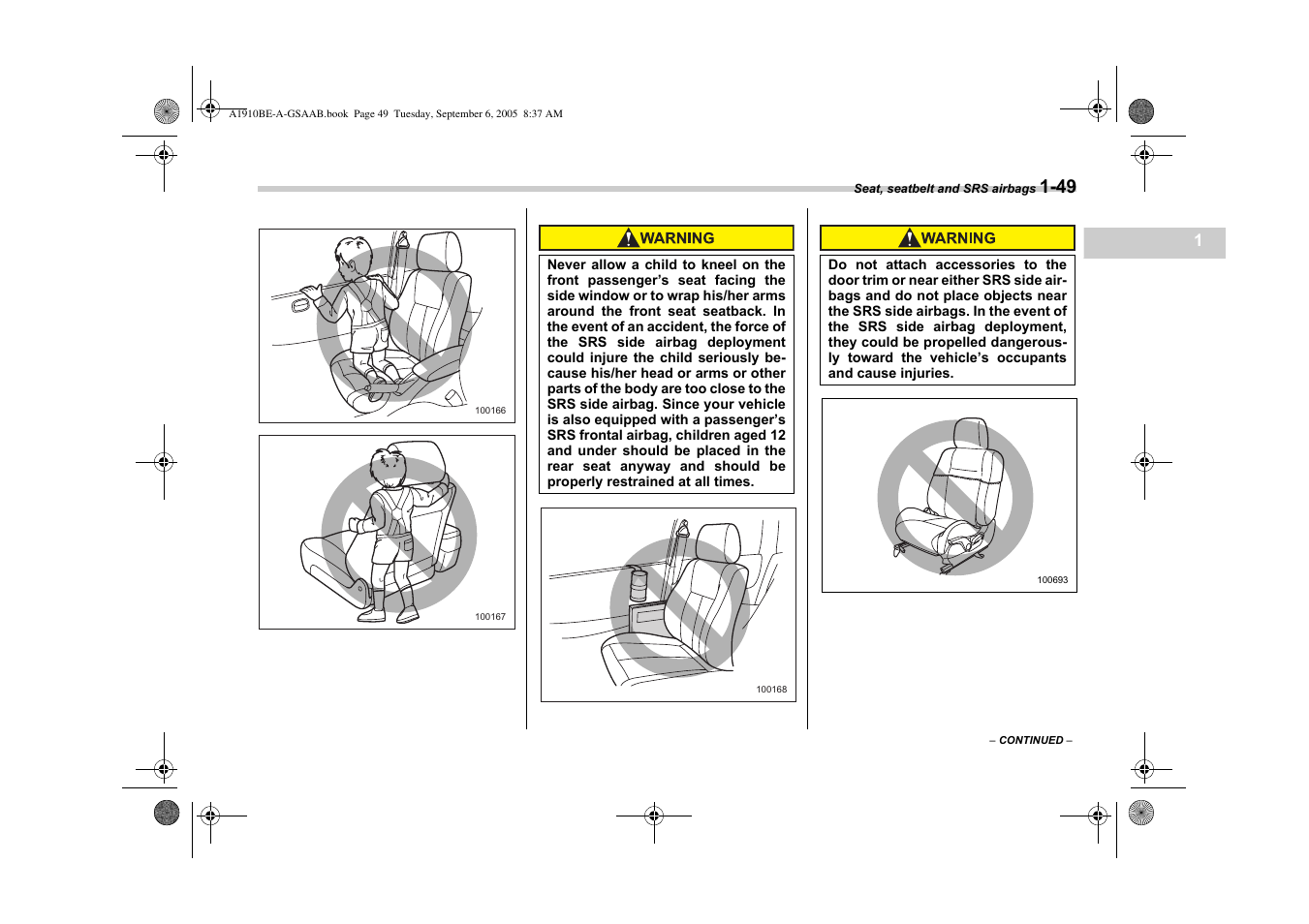 Saab 2006 9-2 User Manual | Page 73 / 322