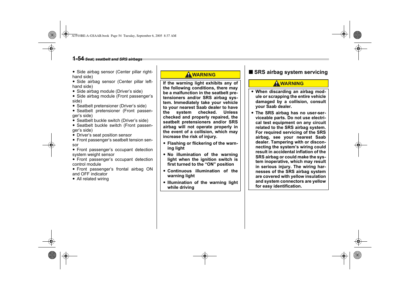 Saab 2006 9-2 User Manual | Page 78 / 322