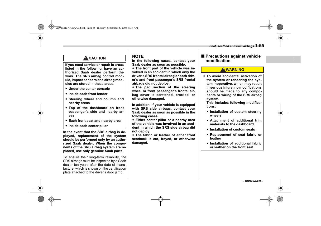 Saab 2006 9-2 User Manual | Page 79 / 322