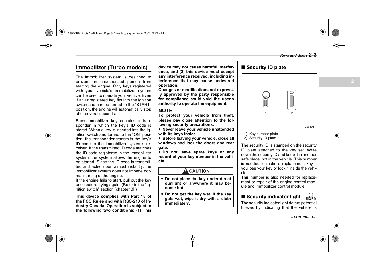 Saab 2006 9-2 User Manual | Page 83 / 322