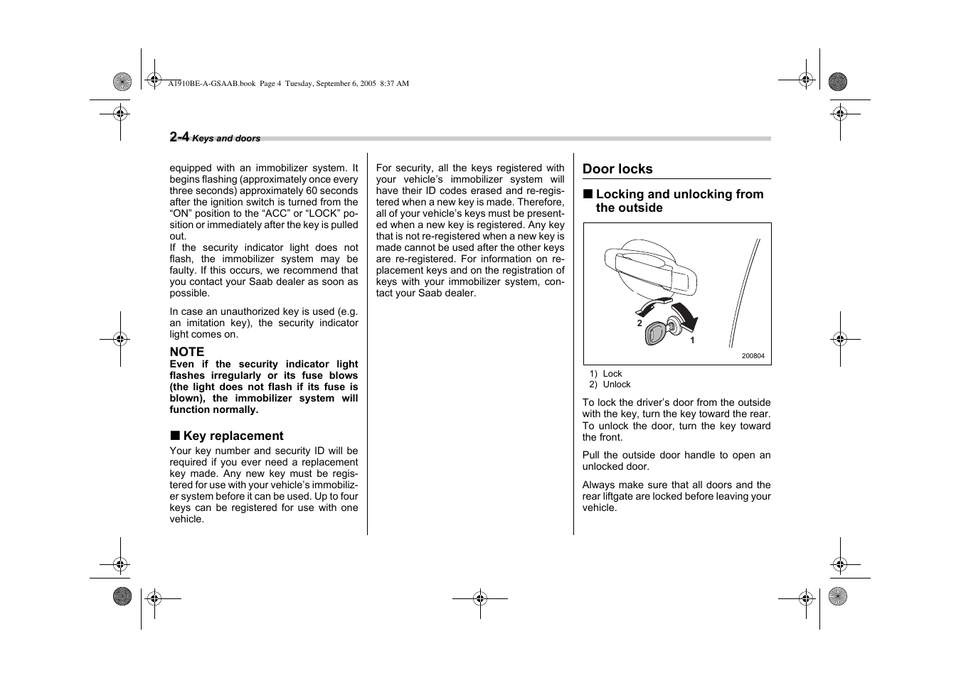 Saab 2006 9-2 User Manual | Page 84 / 322