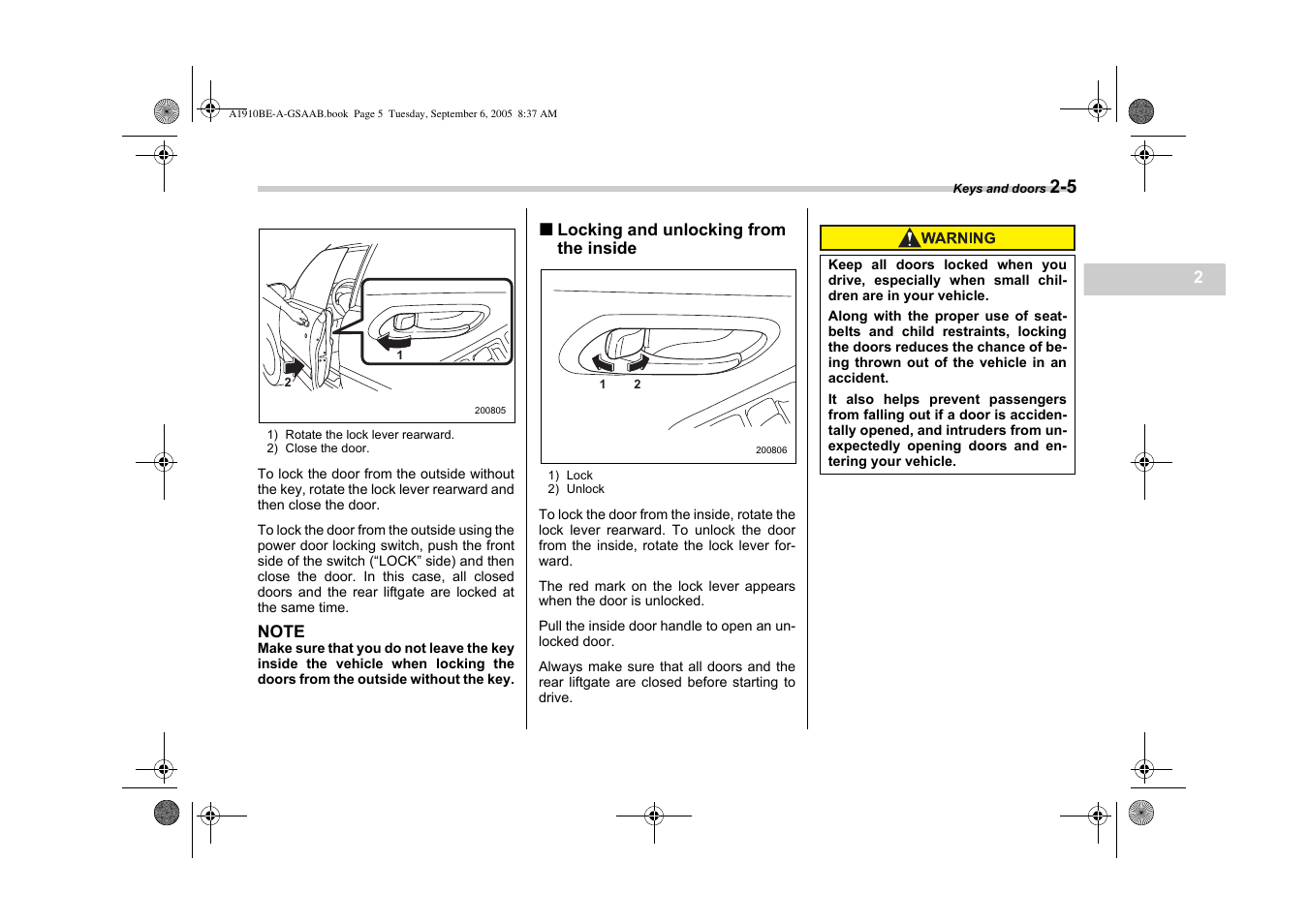 Saab 2006 9-2 User Manual | Page 85 / 322