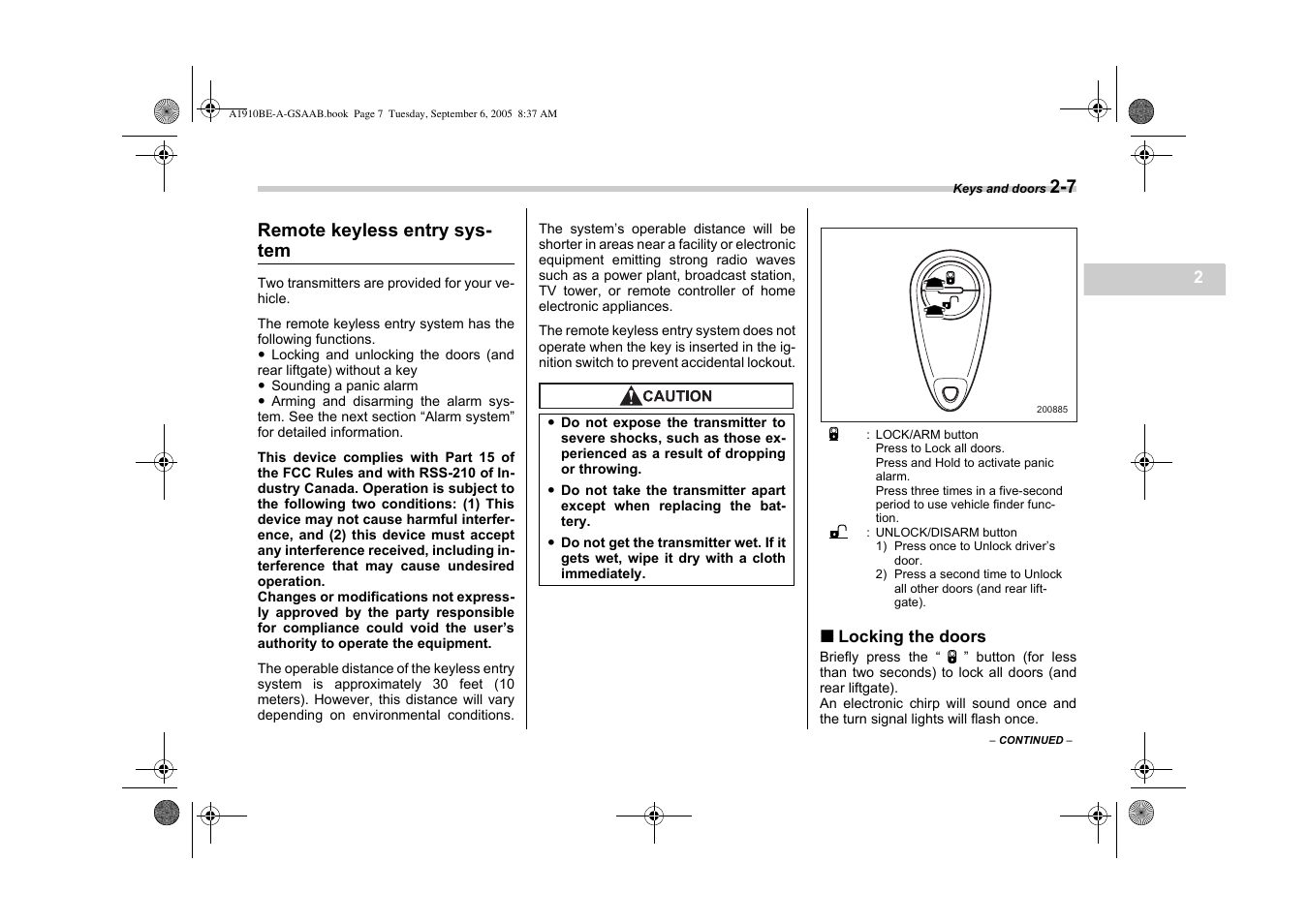 Saab 2006 9-2 User Manual | Page 87 / 322