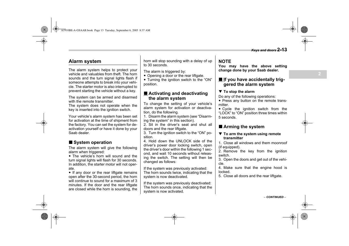 Saab 2006 9-2 User Manual | Page 93 / 322